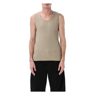 Christophe Lemaire Sleeveless Tops, male, Green, Size: XL Rib Tank Top