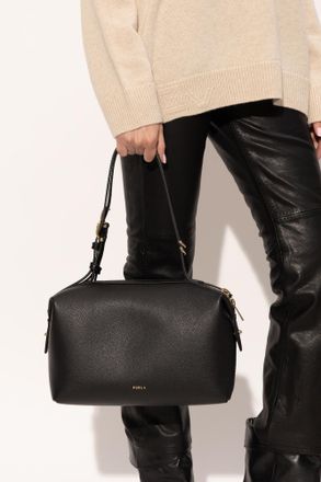 Furla Shoulder Bag Double Medium, Womens, Black