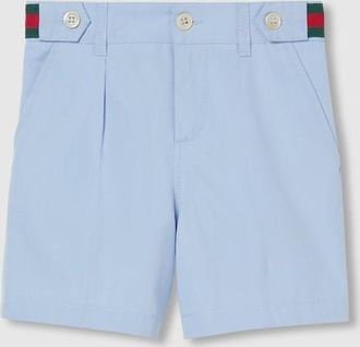 Gucci Kids - Cotton Shorts With Web, Size 10 years, Blue, Ready-to-wear