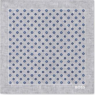 HUGO BOSS Pa&ntilde;uelo de Bolsillo de Seda Geom&eacute;trica - Accessories - Hombre - Gris - ONE SIZE