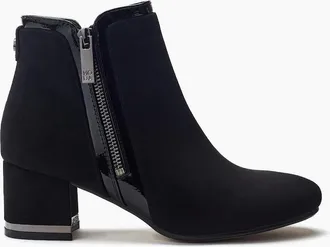 Moda in Pelle Womens Pajor Ankle Boots with Side Zipper - Black - Size: 6