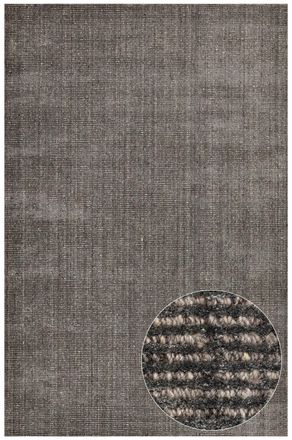 THEKO Alfombra de viscosa tejida a mano a rayas - antracita 240x340 cm