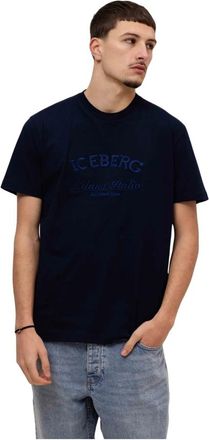 Iceberg 5D F040 Jersey T-Shirt - Heren - T-shirts - Blauw - XL - Katoen - Tops
