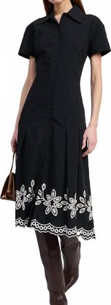 En Saison Isidora Midi Shirt Dress In Black Natural