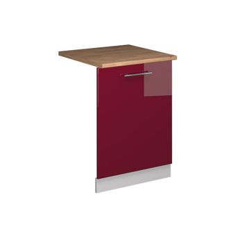 Vicco Panel Frontal Del Lavavajillas Fame-line, Rojo Burdeos Alto Brillo, 60 Cm, Et Roble Vicco