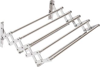 OEM Tendedero Plegable De Pared Con 7 Barras Ajustables, Color Plata