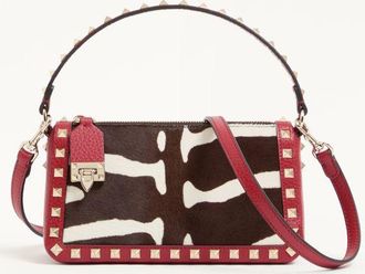 Valentino Garavani Valentino Garavani Rockstud Small Crossbody Bag in pony-effect calfskin Wo