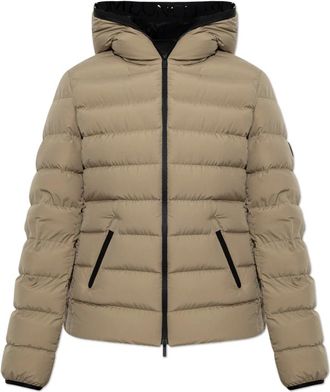 Moncler Herbe Down Jacket - Dames - Gewatteerde jassen - Beige - M - Leer - Jassen