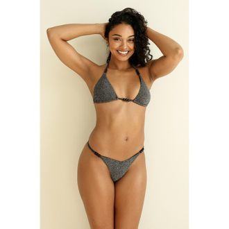 Dippin' Daisy's Swimwear Bali Triangle Bikini Top in Sparkle Black at Nordstrom, Size X-Small
