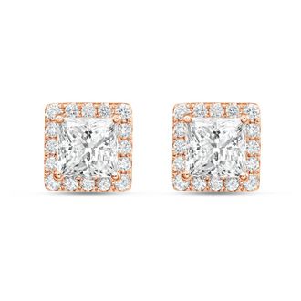 Diana M. Jewels 14KT ROSE GOLD LAB GROWN FASHION EARRINGS WEIGHING 10.00 CTS TW