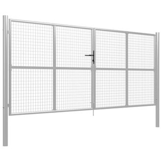 Berkfield Home Garden Gate Galvanised Steel 415x200 cm Silver