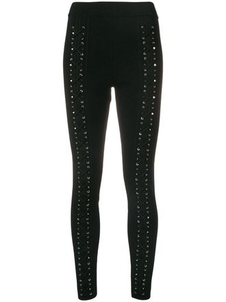Philipp Plein String leggings - Zwart
