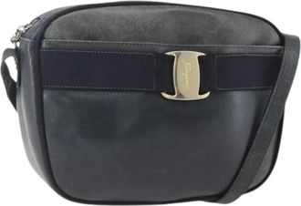 Ferragamo Pre-owned Leather Cross Body Bag - Dames - Vintage Schoudertas - Blauw - ONE Size - Leer - Vintage