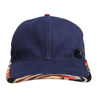 Dolce & Gabbana Caps, male, Blue, Size: ONE SIZE Baseball Cap with Leather Details