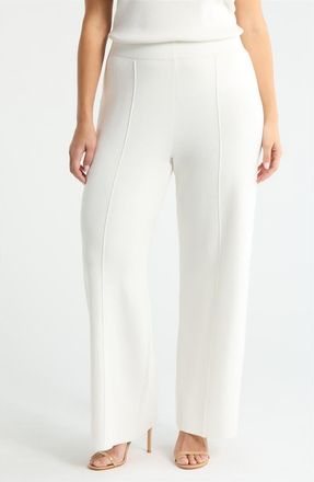 Tahari by ASL Sweater Knit Pants in Ivory at Nordstrom, Size 2 X