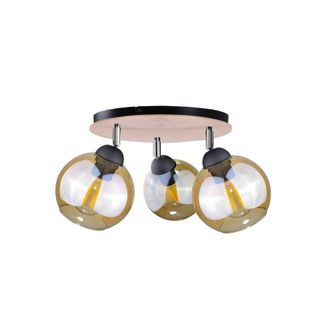 Netlighting Thea Ceiling Spotlight Clusters Wood 30cm 3x E27 in Brown