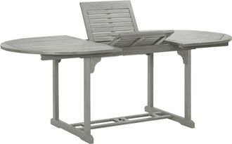 vidaXL Mesa De Jard&iacute;n Madera Maciza De Acacia Gris 200x100x75 Cm Vidaxl