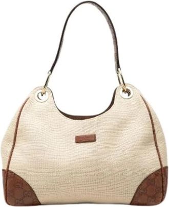 Gucci Pre-owned Vintage Schoudertas - Dames - Vintage Schoudertas - Beige - ONE Size - Leer - Vintage