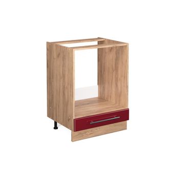 Vicco Armario Para Horno Empotrado Fame-line, Rojo Burdeos Alto Brillo, 60 Cm Sin Encimera Vicco