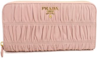 Prada Pink Leather Long Wallet (Bi-Fold) (Pre-Owned)