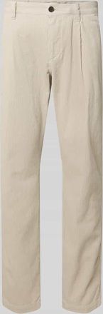 Marc O'Polo Tapered Fit Cordhose aus reiner Baumwolle Modell OSBY PLEATS in Beige, Größe 32/32
