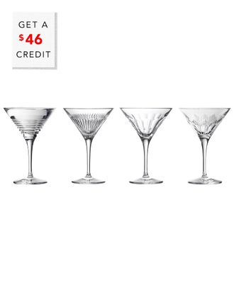 Waterford Set of 4 Mixology Mixed Martini Glasses with $46 Credit