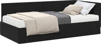 vidaXL Estructura De Cama Esquina Con Colch&oacute;n 2 Uds. Negro 90 X 200 Cm Vidaxl