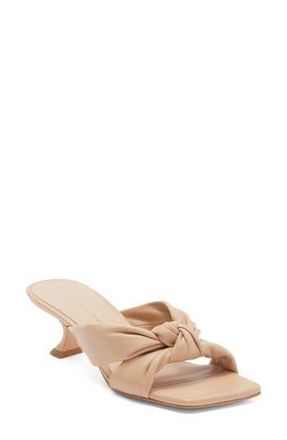 Stuart Weitzman Playa 50 Knot Kitten Heel Sandal in Golden Beige at Nordstrom Rack, Size 8