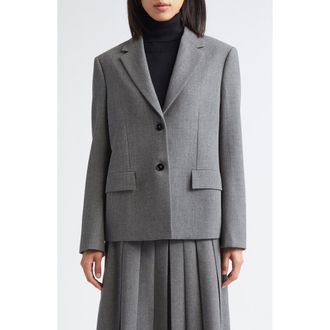 Jil Sander Short Tailored Wool Blazer in Volcanic Glass at Nordstrom, Size 10 Us