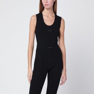 Fear of God Black tank top in stretch Waffle fabric