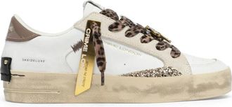 Crime London Schoenen, Dames, Wit, 37 EU, Leer, Sk 8 Deluxe Jungle Palm