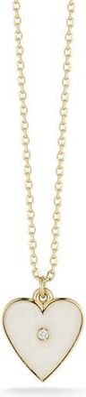 Ember Fine Jewelry 14K Gold Diamond Heart Pendant Necklace in Gold/White at Nordstrom Rack