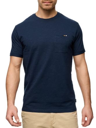 Indicode Rundhalsshirt INDICODE INAndorra, Herren, Gr. XXL, blau (navy), Single Jersey, Obermaterial: 100% Baumwolle, unifarben, regular fit h&uuml;ftlang, Rundhals