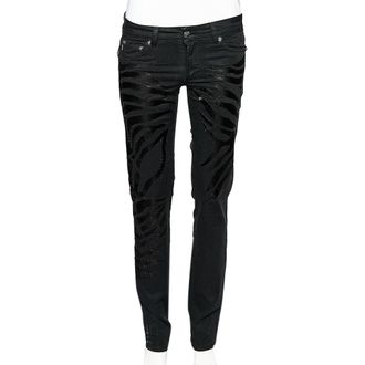 Just Cavalli Black Denim Crystal Embellished Slim Fit Jeans