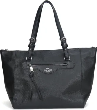 Coach Black Leather Tote Bag (Pre-Owned)