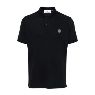 Stone Island Tops, Heren, Blauw, XL, Katoen, Logo Polo