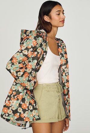 NVLT Cotton Hooded Floral Rain Coat Jacket