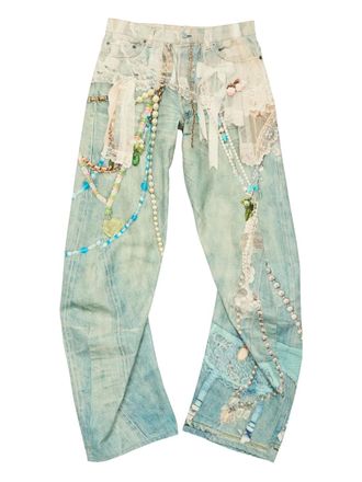Acne Studios Jeans con catena in pizzo - Blu