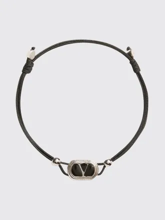 Valentino Garavani Bracciale VLogo Signature in cotone con chiusura a coulisse