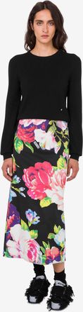 Moschino Printed stretch cotton skirt - Black;Multicoloured