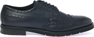 Baldinini Scarpa stringata in pelle liscia e martellata - - Shoes - Uomo - Blu - 42 1/2 EU