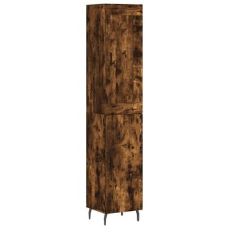 Berkfield Home Highboard Smoked Oak 34.5x34x180 cm Engineered Wood in Brown