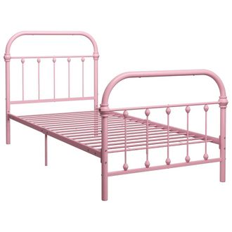 vidaXL Estructura De Cama Sin Colch&oacute;n Metal Rosa 100x200 Cm Vidaxl