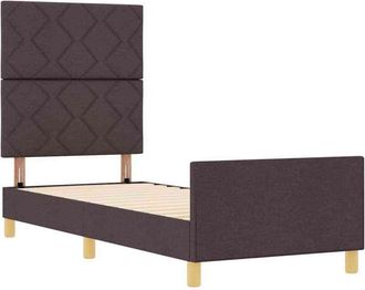vidaXL Vidaxl - Estructura De Cama Con Cabecera Marr&oacute;n Oscuro 80 X 200 Cm Tela