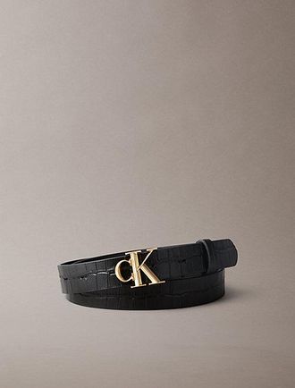 Calvin Klein Cintur&oacute;n Con Efecto De Piel De Cocodrilo