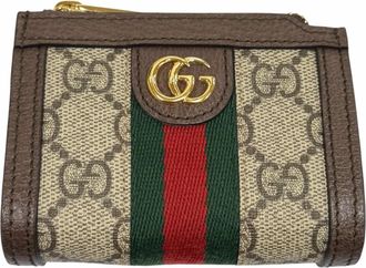 Gucci Beige Brown Gg Supreme Coin Purse/Coin Case (Pre-Owned)