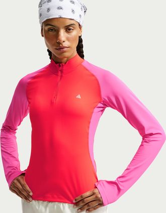 Nike Womens Nike ACG Wildsee Dri-FIT 1/4-Zip Long-Sleeve Hiking Top in Red | IQ6322-696