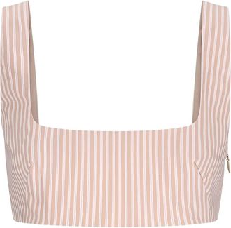 Andamane Gestreepte bralette met vierkante hals - Roze
