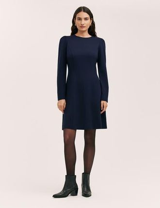 Finery Eva Ponte Jersey Dress in Navy at Nordstrom, Size 10