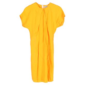 Acne Studios Acne Studios Crewneck Knie-lange Shiftjurk in Oranje Viscose